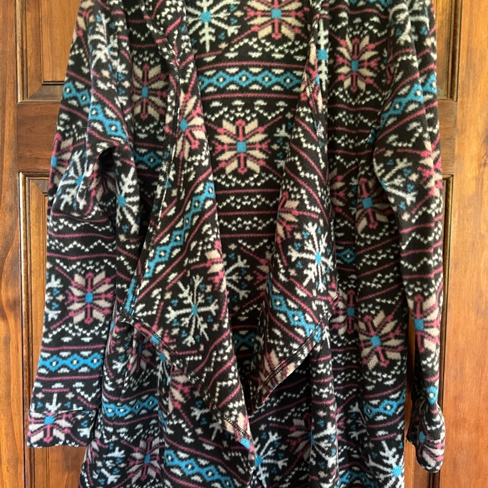 Cuddl Duds Women's Snowflake Cardigan - Black, Blue, Pink